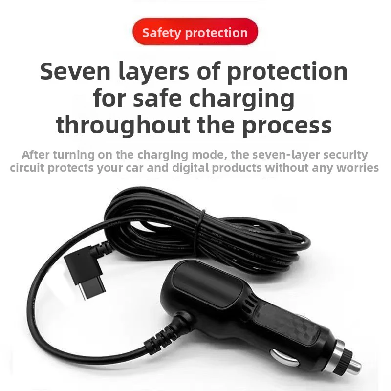 Фото Зарядное устройство для видеорегистратора Type-C с двумя USB-портами для REDTIGER F7N Series, Vantrue N4 и N2S Series, а также для WOLFBOX Mirror (11.5FT) №1