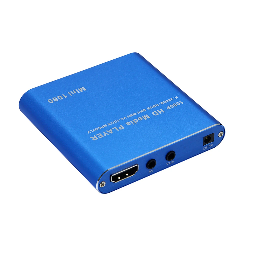 

1080P Mini HD Media Player AV USB SD MMC Multimedia Advertising MKV Car External Video Player UK plug/US plug/EU plug