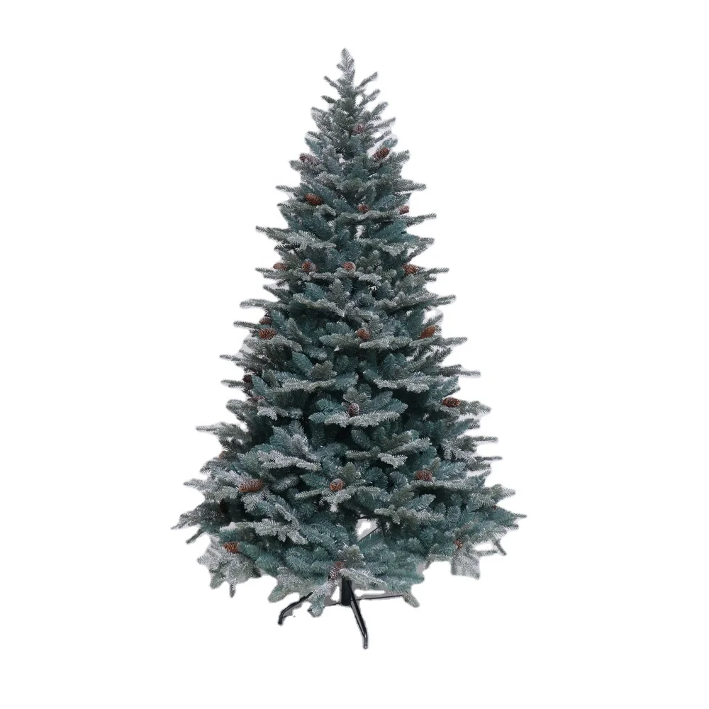 

Newly High Quality Europe Style 7FT Green PVC PE Mixed Luxury Hinged Artificial Misty Pine Tree