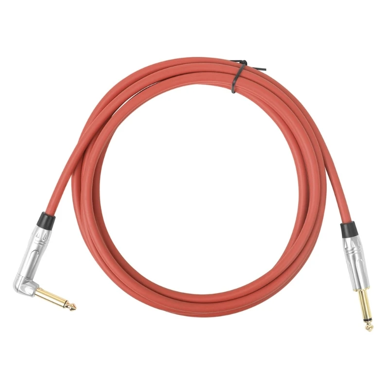 

Electric Instrument Cable Amp Cord Amplifier Cables Right-Angled to Straight 6.35mm Male Stereo Audios Cord