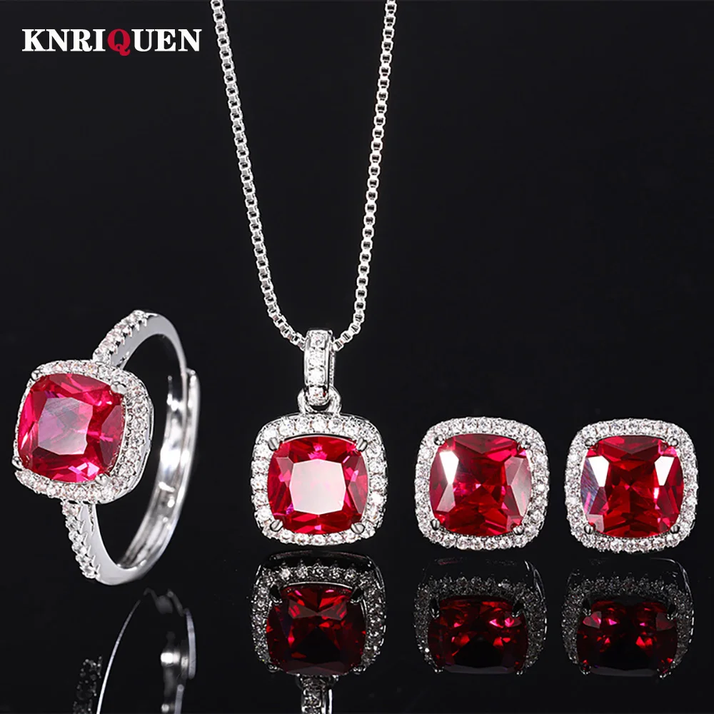 Подвески в стиле ретро 8*8 мм рубиновое ожерелье с драгоценными камнями кулон