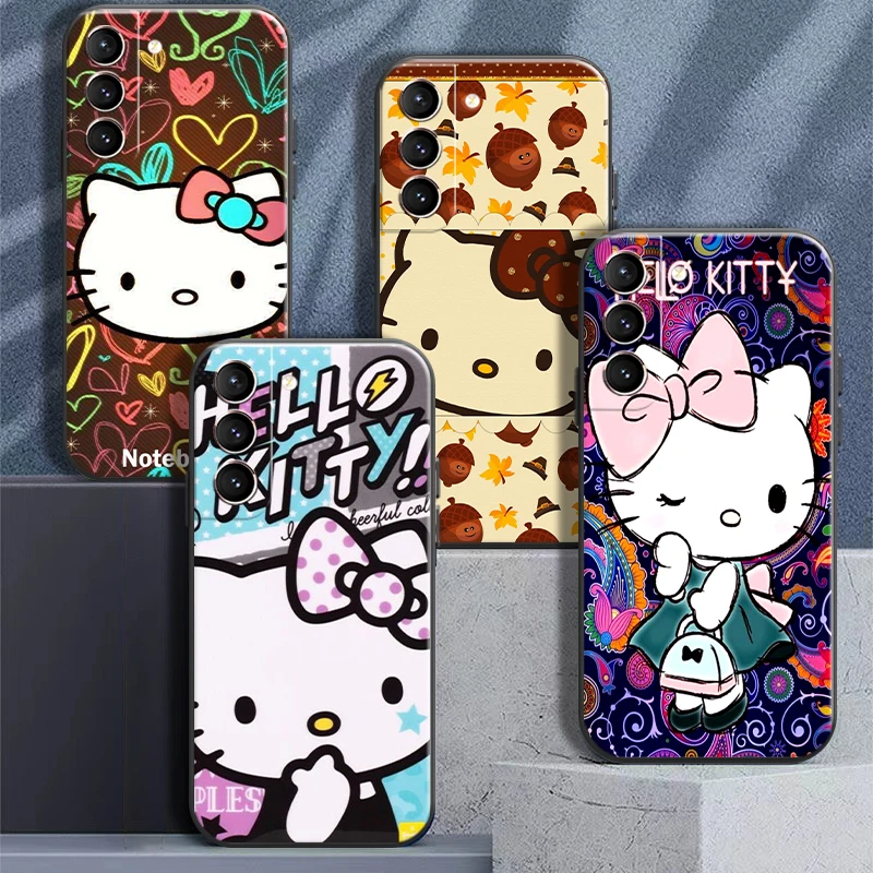 

Pretty Cartoon Hello Kitty Phone Case For Samsung Galaxy S22 S21 S20 Plus Ultra FE 5G S9 S10 Lite S10E Plus 5G Back Carcasa TPU