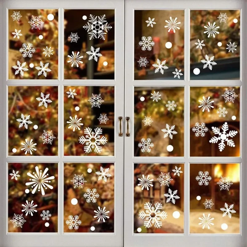 Рождественские наклейки на окна ПВХ зеркальная наклейка Санта-Снеговик