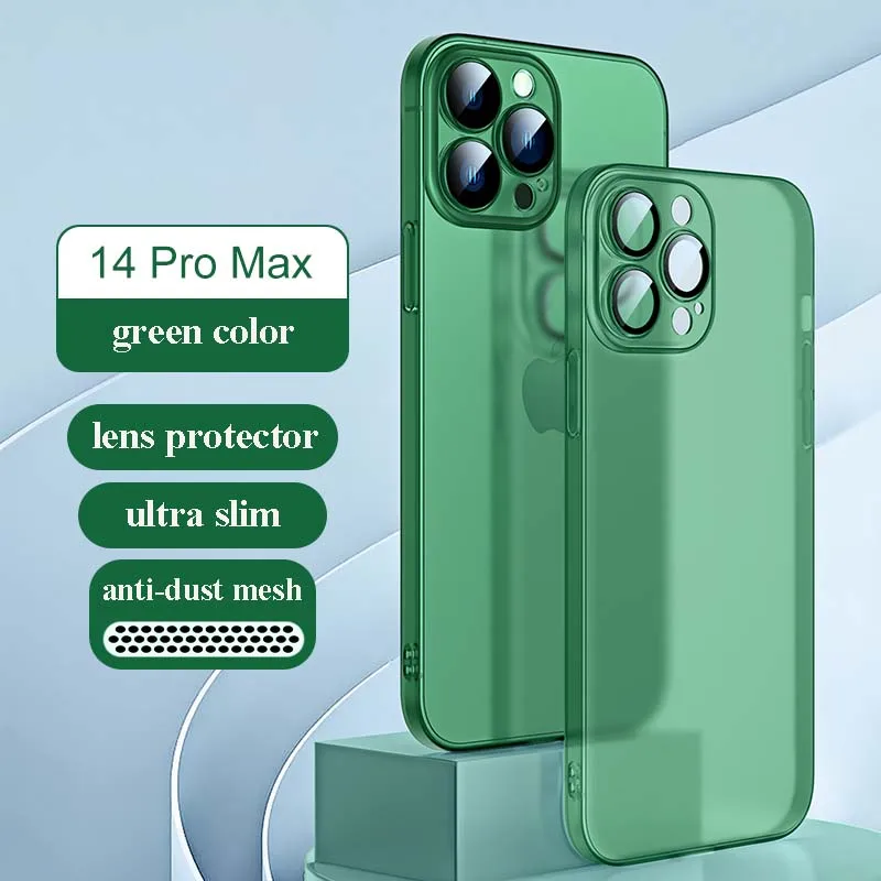 

Case for iPhone 14 13 12 Pro Max Lens Protector Frost Matte Shockproof Anti fingerprint Dustproof Lightweight phone inner Bumper
