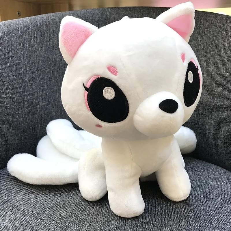 

25cm Anime Fox Doll Pillows Nine Tail White Fox Plush Toy Stuffed Doll Cartoon Animal Pendant Tv Model Cosplay Props Kawaii Gift