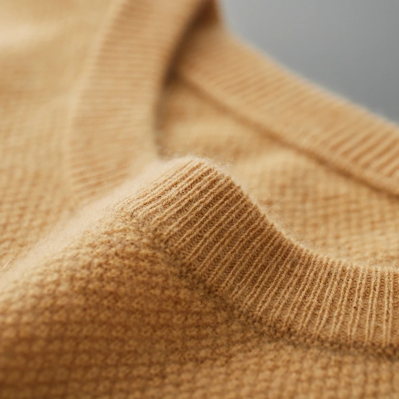 100% Cashmere Sweater Men's Round Neck Pullover Autumn and Winter New Tops Casual Knit Fashion Tops