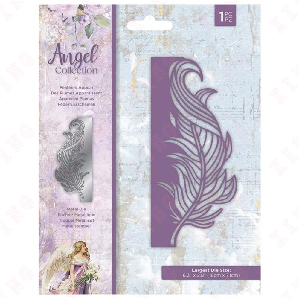 

2022 Arrival Metal Cutting Dies Scrapbook Decoration Embossed Template New Diy Greeting Card Handmade Craft Feathers Appear Mold