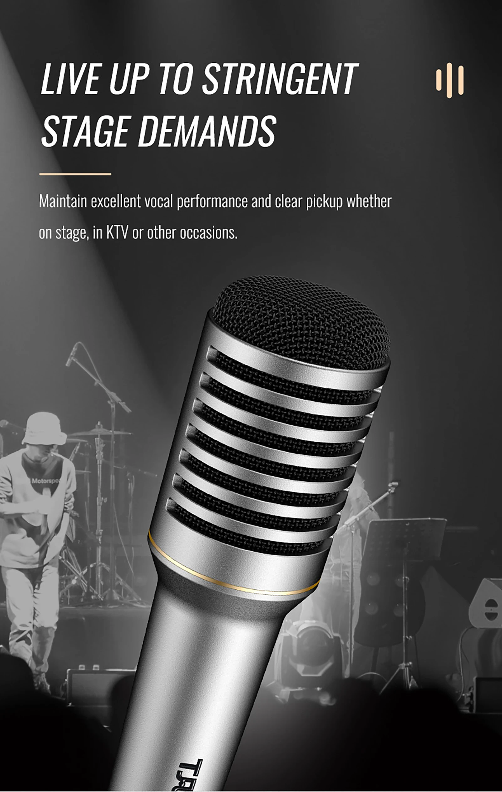 TAKSTAR TA-68 Profession Dynamic Microphone Dynamic Handheld Cardioid Condenser Wireless Microphone for presentation dubbing images - 6