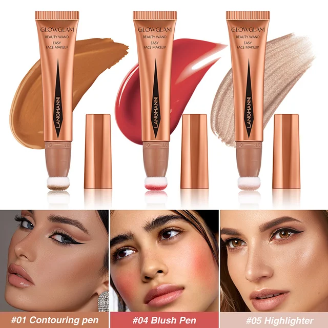Mushroom Head Liquid Blusher Natural Cheek Tinted Red Rose Pink Face Rouge  Cream High Color Rendering Non-smudged Liquid Blush 1