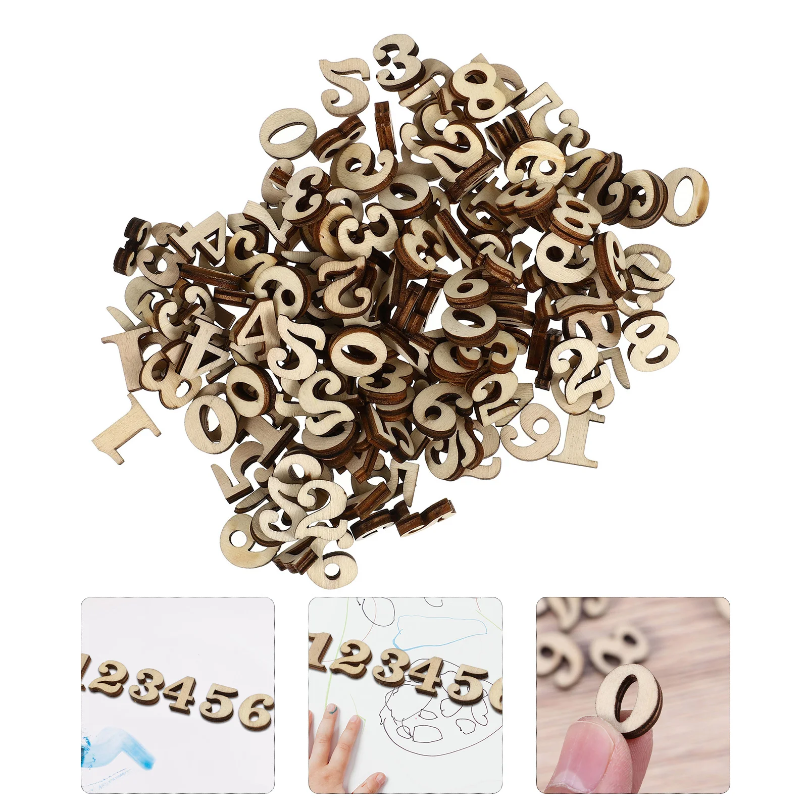 

Wooden Wood Numbers Number Unfinished Slice Craft Embellishments Crafts Slices Mini Diy Unpainted Cutouts Material Natural