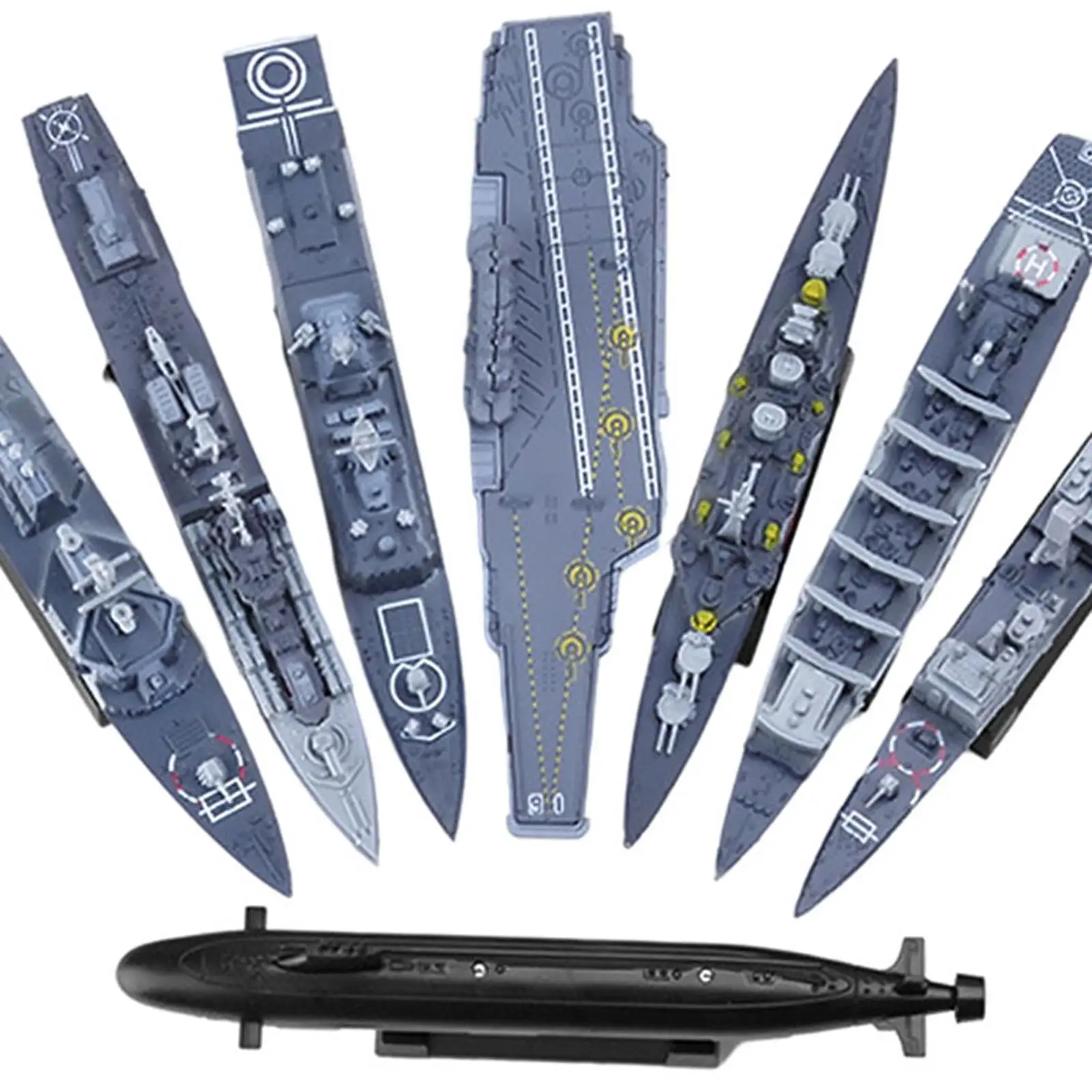 4D комплект из 8 собранных моделей военного корабля игрушки ручной работы для