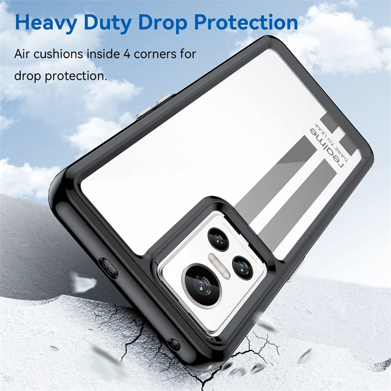For Realme GT Neo3 Case Realme GT Neo3 Cover Coque Funda Hard Translucent Soft Frame Shockproof Clear Phone Capa Realme GT Neo3