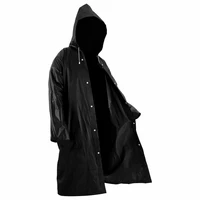 black eva unisex raincoat thickened waterproof long rain coat women men hiking travel climbing camping waterproof rainwear suit
