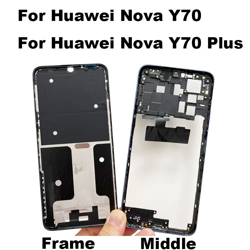

For Huawei Nova Y70 Plus Middle Frame Front Bezel Back Lcd Housing Holder Rear Plate Chassis CMA-LX2