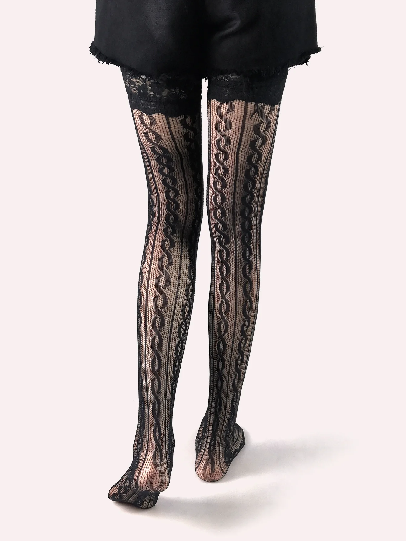 Женские кружевные чулки силиконовые противоскользящие высокие носки до бедра