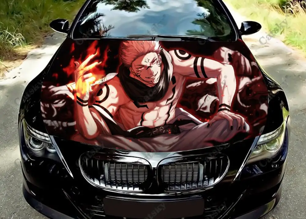 

Jujutsu Kaisen Car hood vinyl stickers wrapped PVC film hood decals stickers general car modified hood protection stickers
