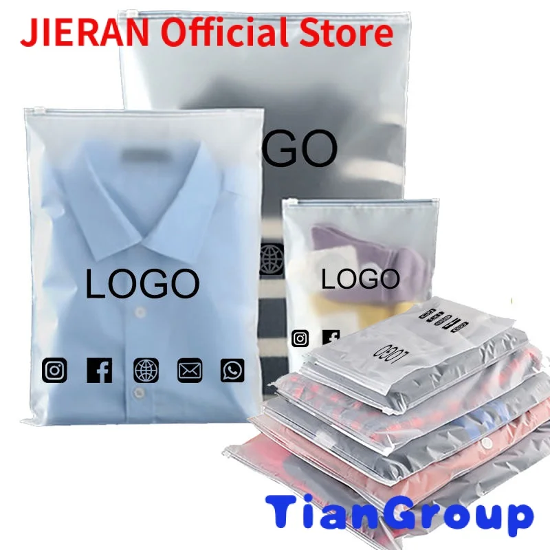 

ZGCX Custom Logo Pouches Frosted Printed Ziplock For Clothes Package PVC Clothing Packaging Bag Customized Plastic Zipper Bags