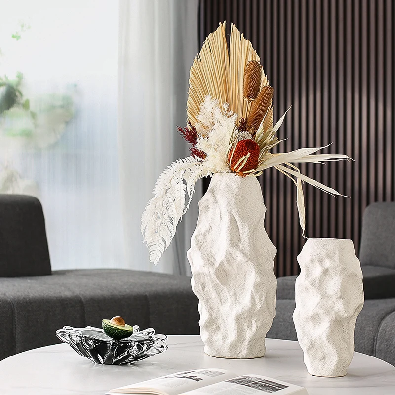 

Nordic Style Vase Table Ceramique Blanc Novelty Decorative Vase Sculpture Art Hydroponics Jarron Decorativo House Decoration