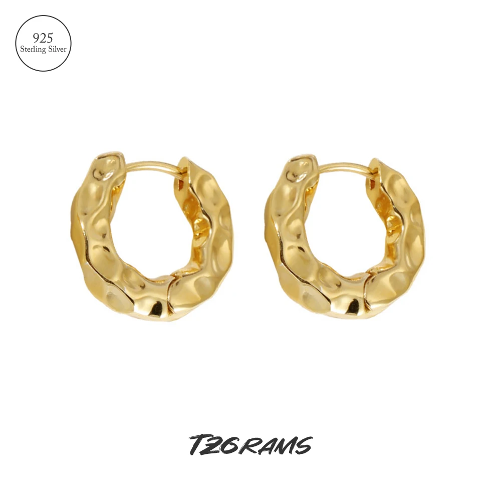 

Висячие золотые серьги tzg в складку, серьги-кольца неправильной формы для женщин, Простые Модные трендовые ювелирные украшения в стиле шик из серебра