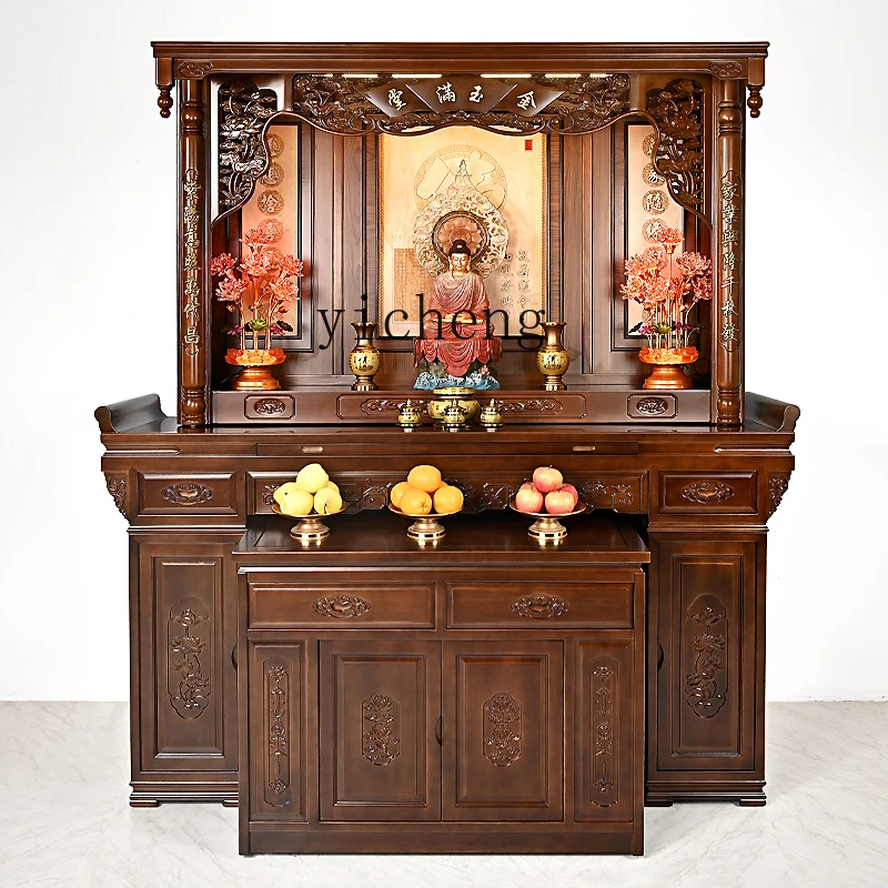 Деревянный шкаф Tqh из массива ореха Будда новый китайский для одежды домашний