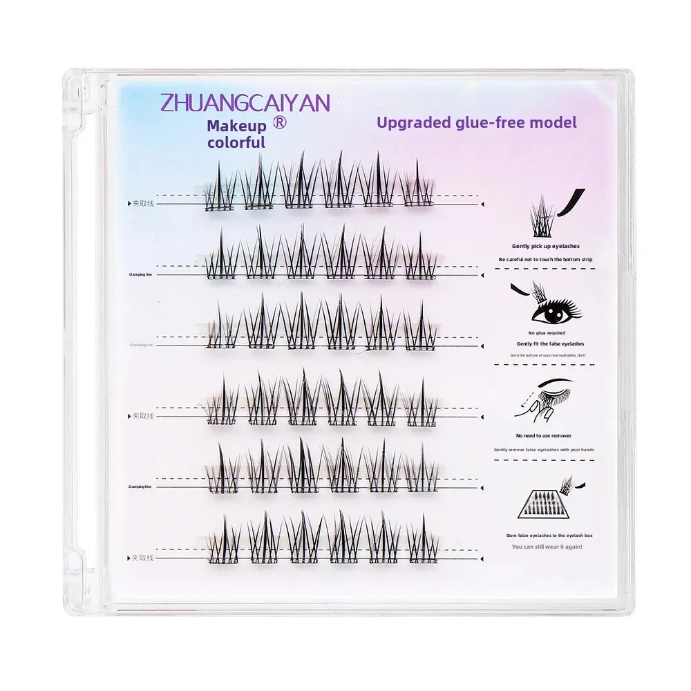 Прозрачные самоклеящиеся накладные ресницы Подсолнух Кот Фея Ленивый человек