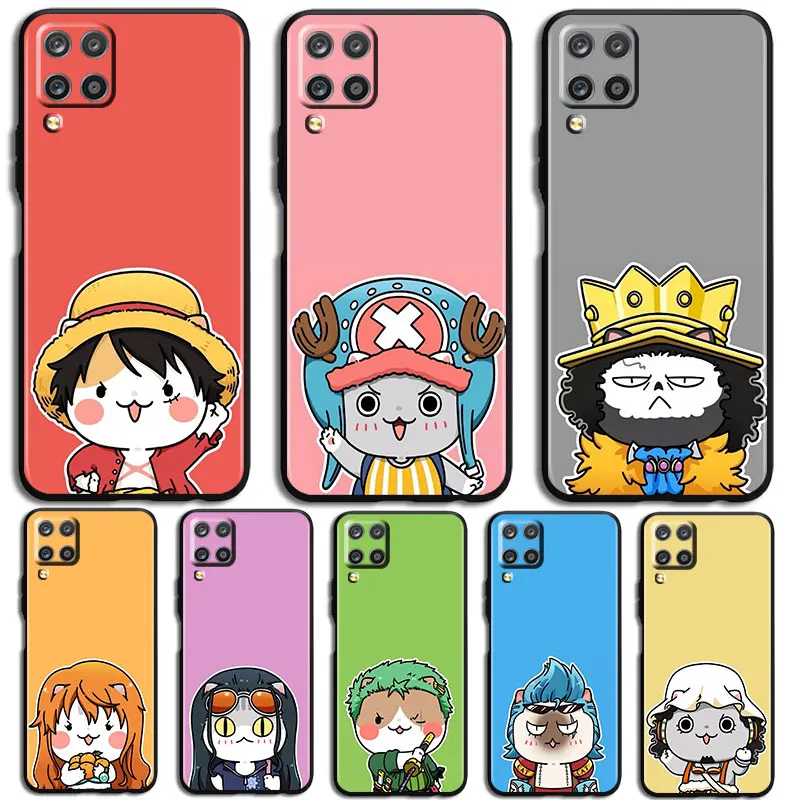

Anime One Piece Big Head Character Phone Case For Samsung A32 A52 A52S A72 A02 A22 A03 A02S A03S A13 A53 A73 A23 13 Black luxury