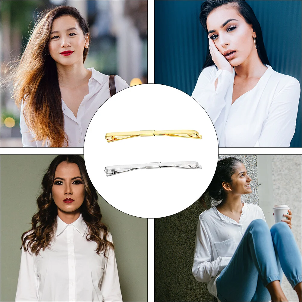 2Pcs Multifunction Sweater Shawl Decorative Clips Cardigan Collar Clips Brooch