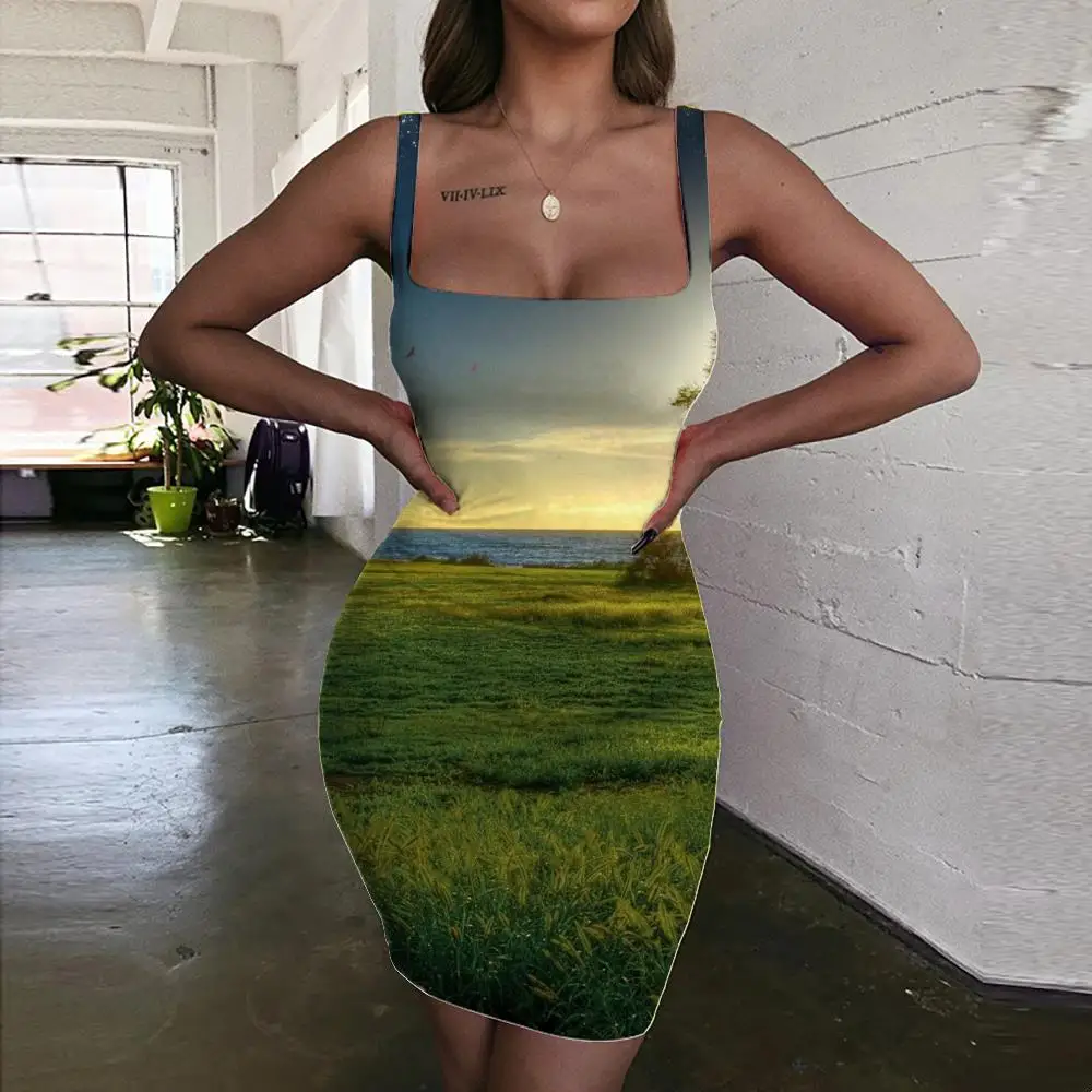 

Платье женское весеннее с лямкой на шее, без рукавов