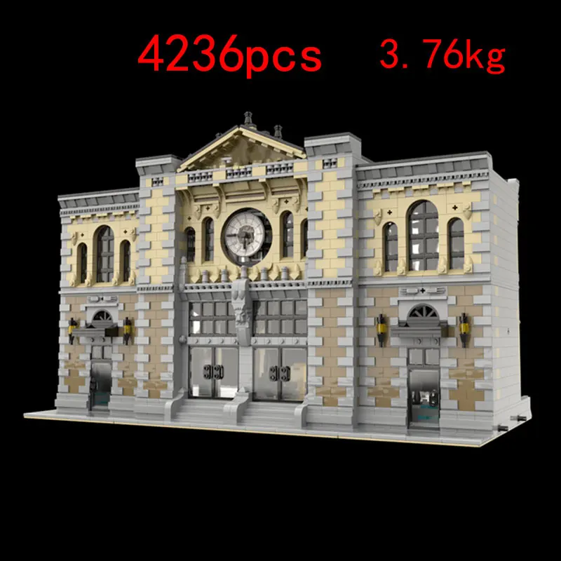 Фото Spot MOC-85866 4236 шт., сборка мелких частиц, строительные блоки, городское здание, модель поездного станции, игрушка №2