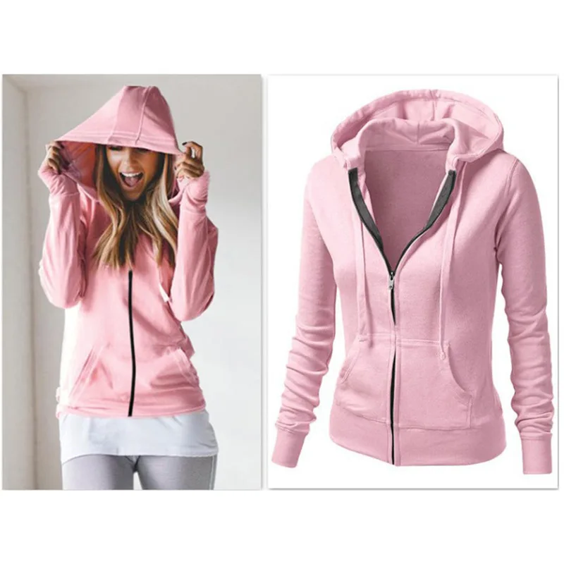 

Cross-Border Supply 2021 Fall New Coat Hot Sale in Europe and America Wish Solid Color Long Sleeve Hooded Women's Sweater