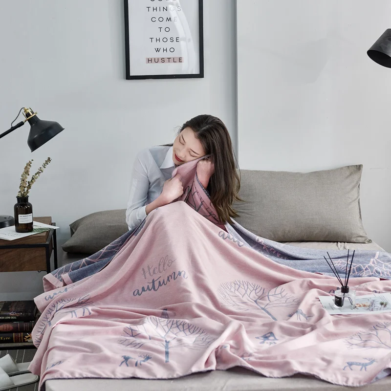 Летнее тонкое дышащее хлопковое одеяло для взрослых и детей пледы кровати дивана