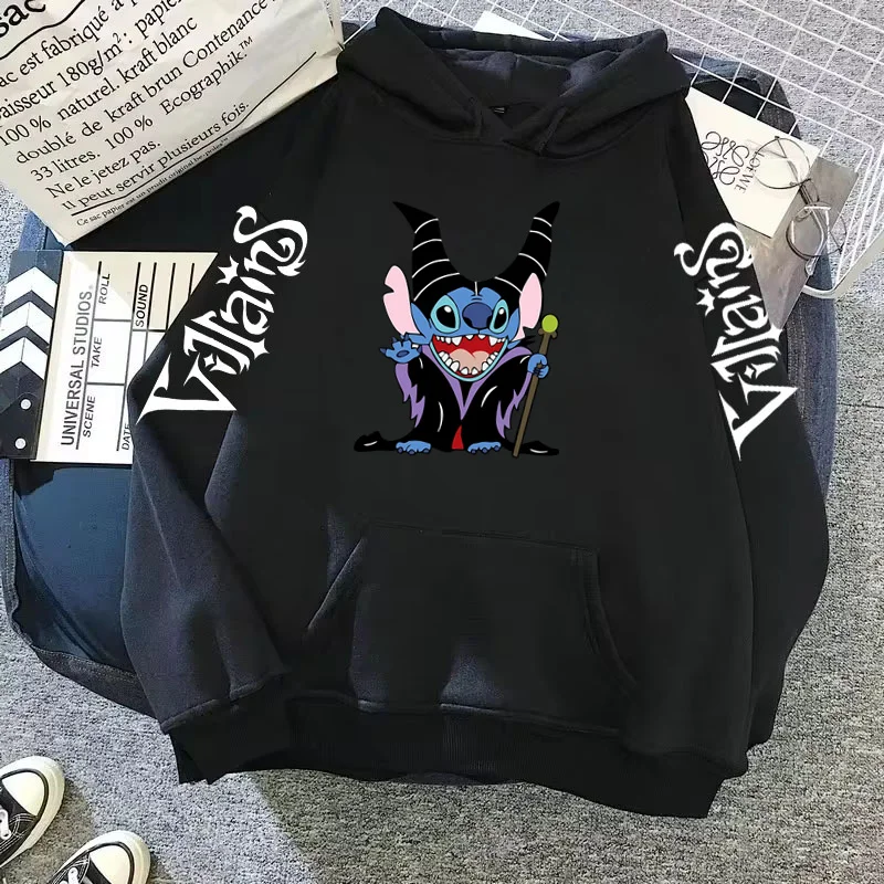 Disney Villains Maleficent Stitch HoodieY2k Clothes Long Sleeve Woman Clothing Hoodies Sweatshirt Women Harajuku Y2k