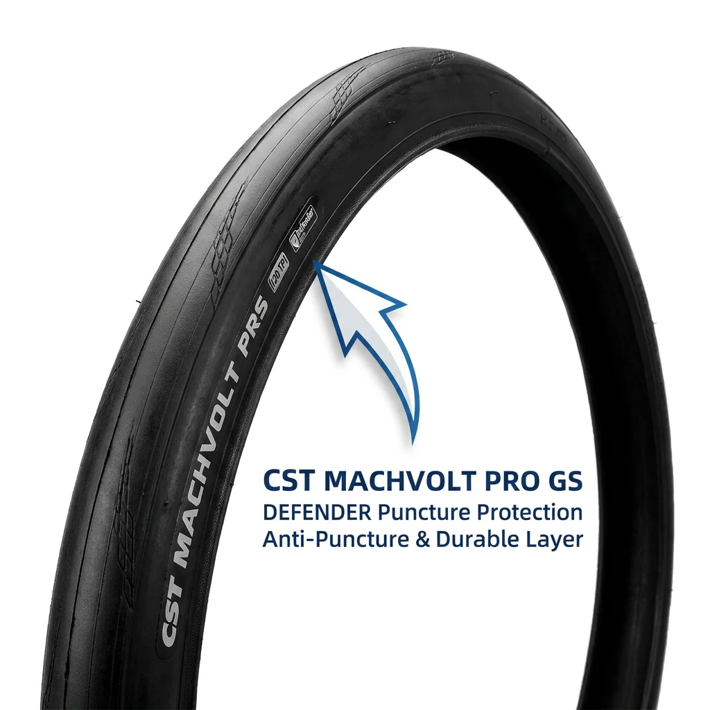 Фото Высококачественная велосипедная шина 16x1 3/8 34-349 MACHVOLT PRO G5 Ultralight 120TPI Defender, устойчивая к проколам, CRD-06, складная дорожная шина. №2