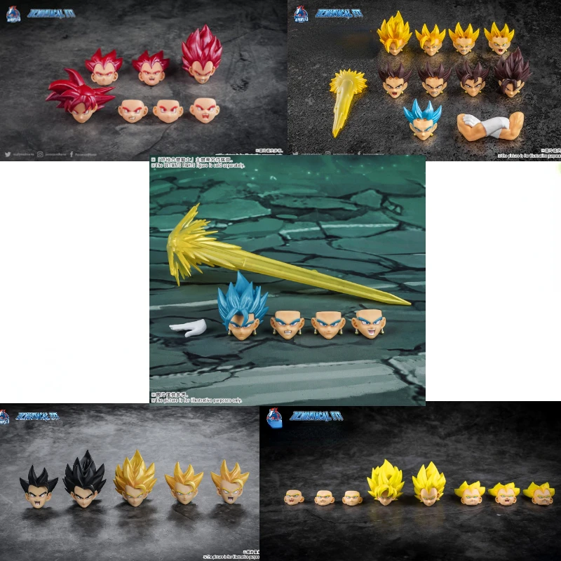 In Stock Possessed Horse Magic Can Move Goku Vegeta Super Race Head Carving Dragon Ball Yellow Hair Accessories Package Spot