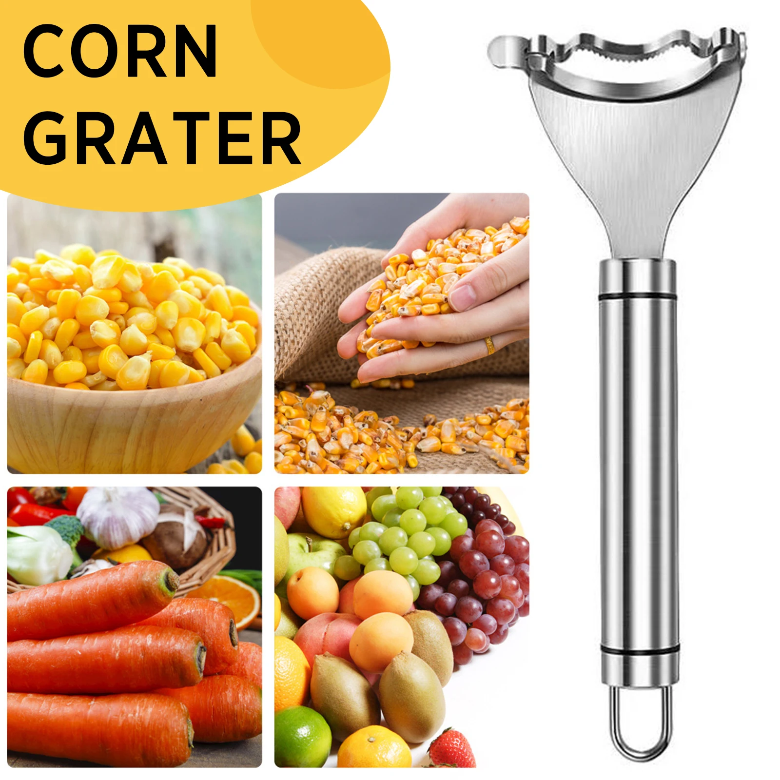 

New Stainless Steel Corn Stripper Corn Kernels Cob Peeler Threshing Kerneler Blade Metal Kitchen Corn Cutter Tools Gadgets