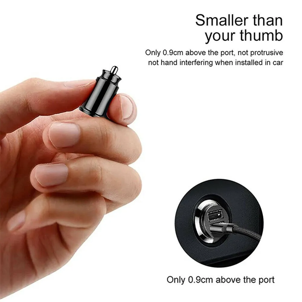 

Dual USB Car Charger 5V/3A Mini USB Power Adapters Car Lighter Slot Phone Chargers For IPhone Mobile Phone Charger Adapter