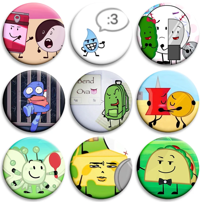 Фото 32/50/58 мм аниме Inanimate Insanity персонаж BFDI Memes мягкая пуговица булавка креативная брошь для значка для украшения рюкзака одежды №1
