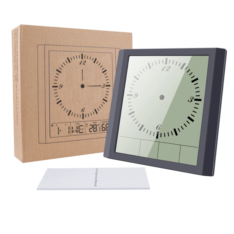 

Современные Простые электронные квадратные часы с большим экраном, домашний цифровой дисплей, термометр, гигрометр, будильник, украшение для дома