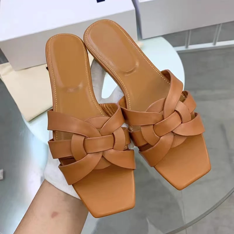 2023 Summer New Sandals Women Flip Flops Thick and Low Slippers All-match Lazy Shoes One Pedal Slippers