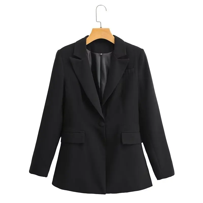 

Solid Color Chic Office Lady Blazers For Women Elegant Stylish Coats 2023 Women's Long Sleeve Single Button Slim Fashion Blazer