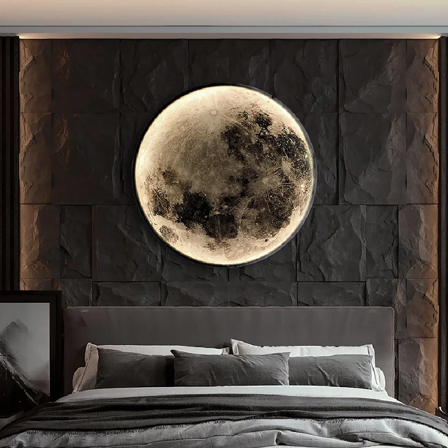 

Настенный светильник в виде Луны, светодиодный простой современный креативный художественный прикроватный светильник для коридора, спальни, фоновая декоративная настенная лампа для гостиной