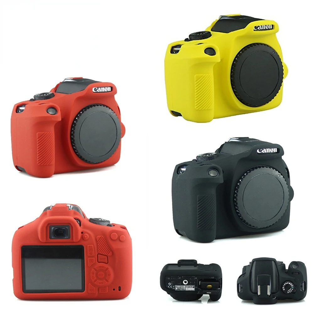 

Силиконовый кожаный чехол для брони, защитный чехол для Canon EOS 1500D 2000D Rebel T7 Kiss X90, чехол для цифровой камеры
