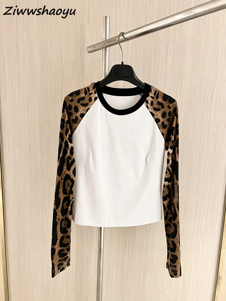 Женский свободный топ с леопардовым принтом