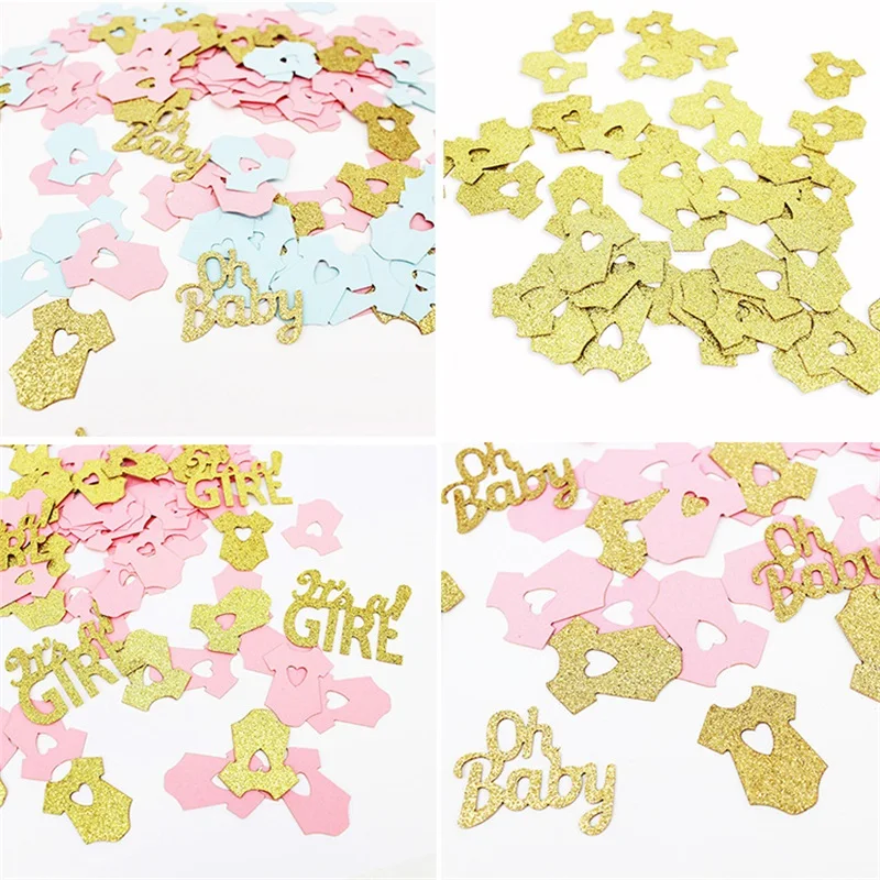 Glitter Gold Pink Blue Small Clothes Confetti Wedding Baby Shower First Birthday Table Decorations Supplies