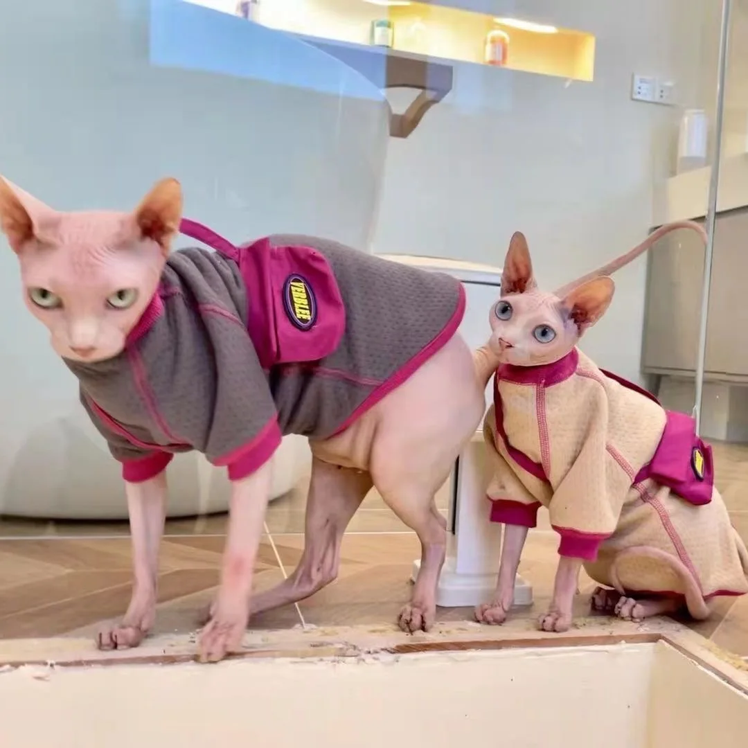 Теплая Флисовая Куртка для кошек без волос элегантное удобное зимнее пальто