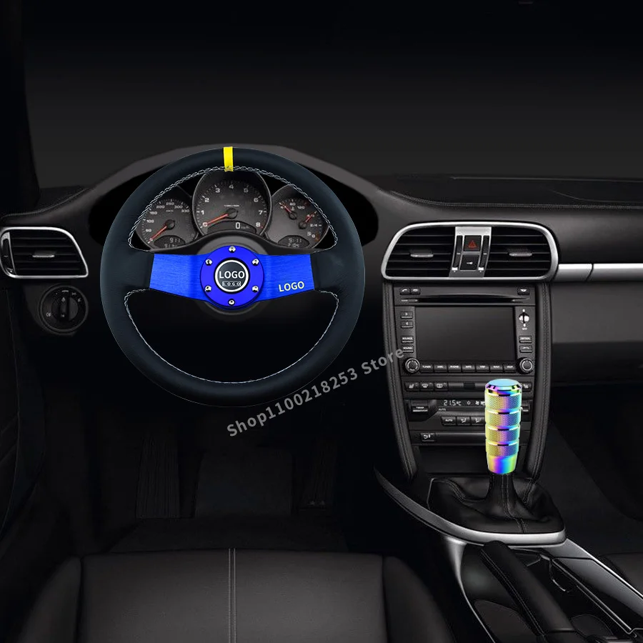 Универсальное и стильное рулевое колесо 13 дюймов/330 мм синее спицевое Спортивное