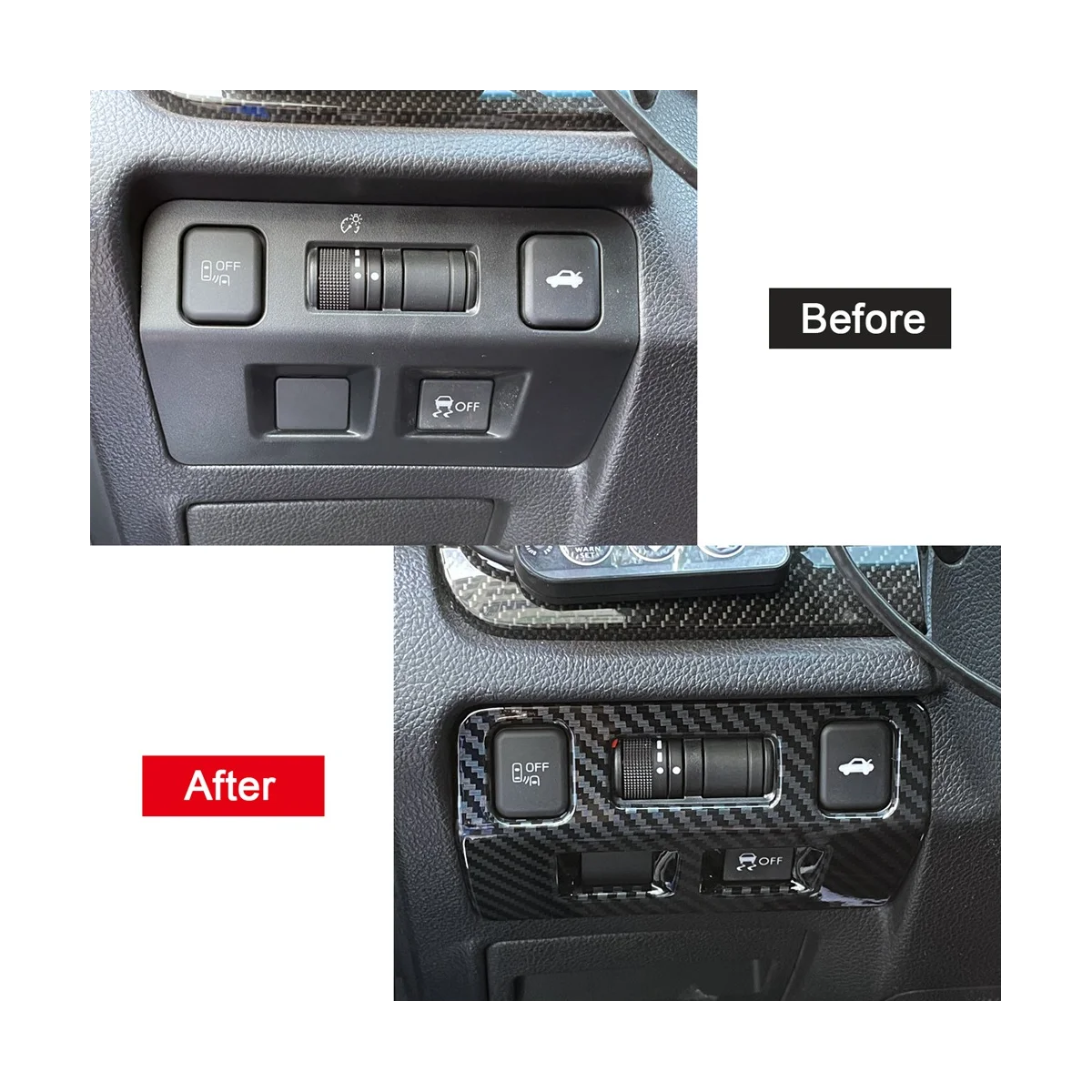 

Внутренняя отделка автомобиля из углеродного волокна переключатель регулировки фары декоративная накладка для Subaru WRX / WRX STI 2015-2020