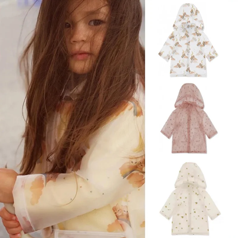Waterproof Boys Girls Rain Jackets Cartoon 2022 Baby Rain Coat Outfits Cherry Pattern Cute Rainwear Clothes