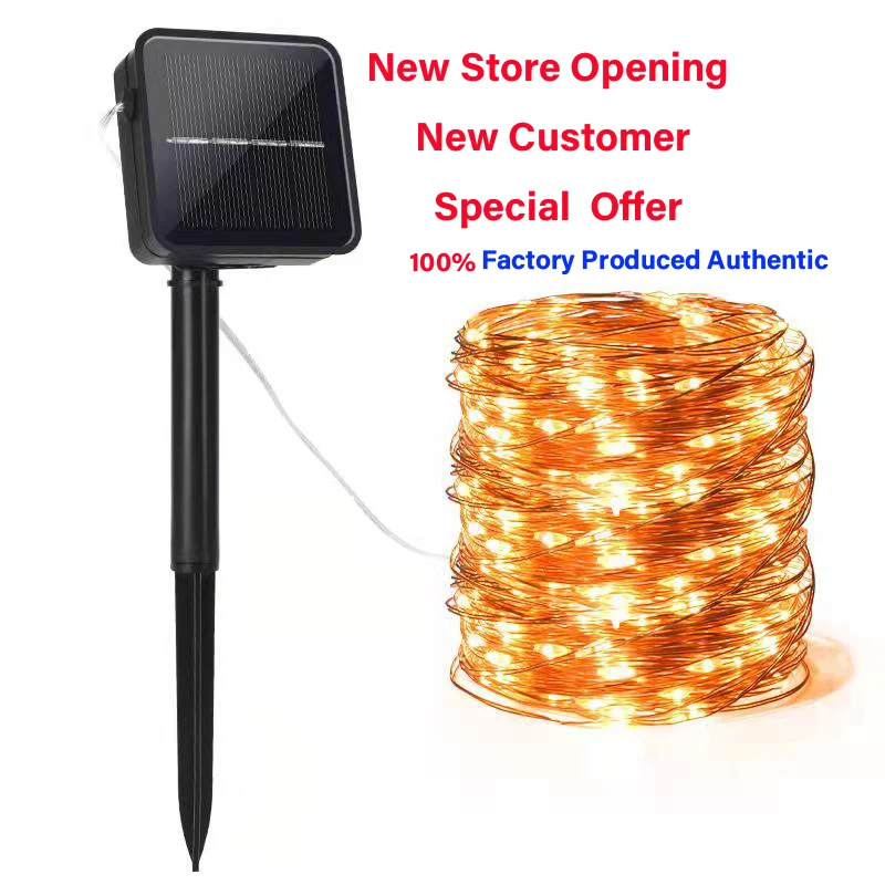 

LED Solar Light Outdoor Waterproof Fairy Garland String Lights Christmas Party Garden Solar Lamp Decoration 7/12/22M