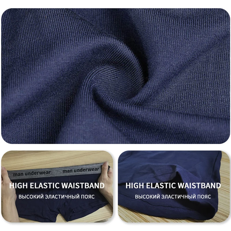 Men Boxers Shorts Men's Panties Underwear Man Underpants 4pcs Cotton Breathable Boxer Sexy Solid Loose Panties Boxershorts